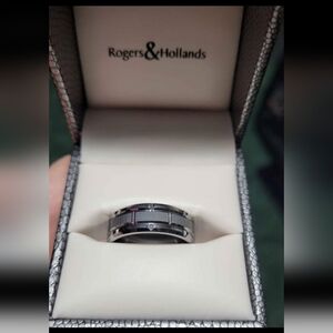 Men's Silver and Black Band